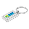 Rectangular Metal Keyrings Resin Dome